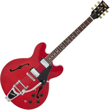 Vintage Semi-Acoustic Guitar incl  Bigsby - Cherry Red, Verzenden, Nieuw