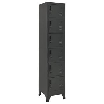 vidaXL Lockerkast 38x40x180 cm staal antracietkleurig, Verzenden, Nieuw