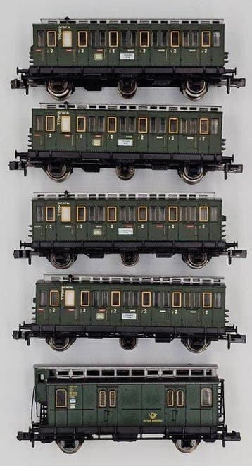 Fleischmann N - 8792, 8050 - Modeltrein personenwagen (5) -, Nieuw