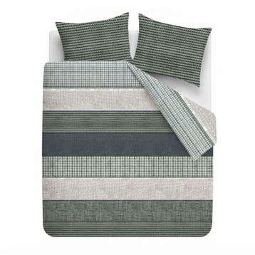 Rivièra Maison Tailor Dekbedovertrek - Blauw Groen - Eenpers, Nieuw