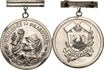 Verzilverte brons medaille ohne Jahr Ausbeute, Bergbau, H..., Verzenden