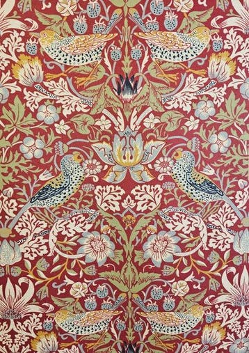400x280 cm! Stof van William Morris Strawberry Thief -