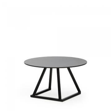Loungetafel Linea Rond | Aluminium/Volkern | Zwart | Ø80..., Verzenden, Nieuw in verpakking