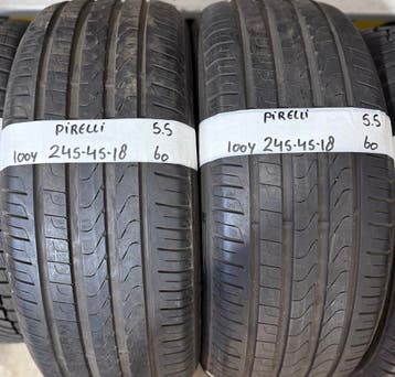 2x 245-45-18 Pirelli Zomer 100Y 2x 5.5mm €60 PST 245 45 18, Ophalen, 18 inch, Band(en), Personenwagen