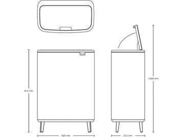 Brabantia Bo Touch Bin Hi Prullenbak - 60 liter - Soft-touch, Verzenden, Zo goed als nieuw