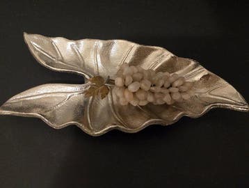 Tafelmiddenstuk (2) - Verguld messing, Legering, Roze kwarts