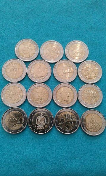 Europa. 2 Euro 2009/2025 (15 coins) (Zonder minimumprijs)
