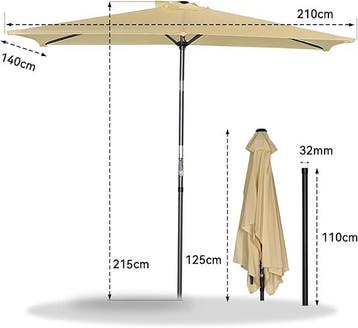 2dekans | Angel Living Tuinparasol Rechthoekig – Voorzien, Ophalen of Verzenden, Zo goed als nieuw