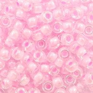 C.a. 10 gram Miyuki rocailles 6/0 - Pink lined crystal, Ophalen of Verzenden, Nieuw, Kraal