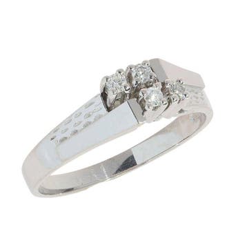 Zonder minimumprijs - Ring - 18 karaat Witgoud - 0.12ct. tw., Nieuw