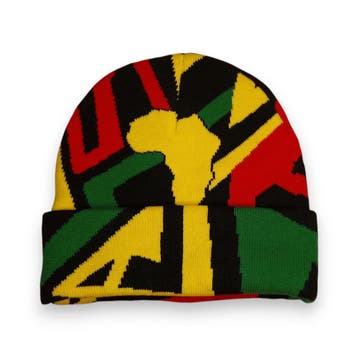 Afrikaanse Print Wintermuts / Beanie - Groen Geel Red Pan Af, Ophalen of Verzenden, Nieuw