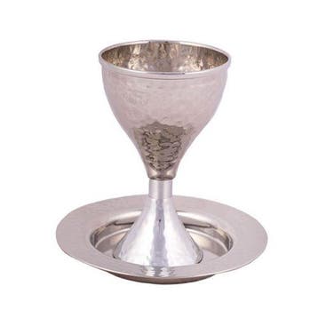 Kiddush beker met schotel, een modern ontwerp van Yair E..., Nieuw