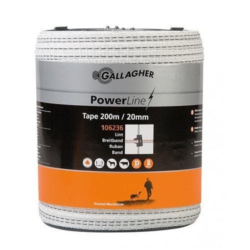 Gallagher PowerLine Lint 20mm Wit 200m, Tuin en Terras, Gaas en Draad, Ophalen of Verzenden