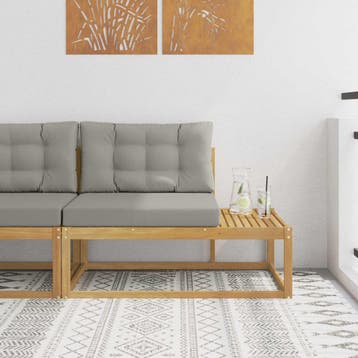 vidaXL Buiten Eind Sofa met kussen Wit 115 x 83 x 73 cm, Tuin en Terras, Tuinsets en Loungesets, Verzenden, Nieuw