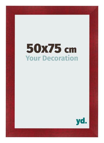 Fotolijst 50x75 cm - Wijnrood Geveegd - MDF - Pisa, Verzenden, Nieuw