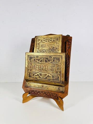 Brievenhouder - Nederlandse Art Deco wandgemonteerd brieven-