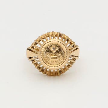 Ring - 18 karaat Geel goud - Diamant, Sieraden, Tassen en Uiterlijk, Ringen, Nieuw