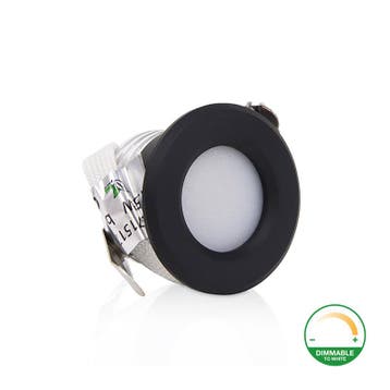 LED Mini Inbouwspot 1.5W Dimbaar Zwart Dim to Warm 230V IP44, Verzenden, Nieuw, Aluminium