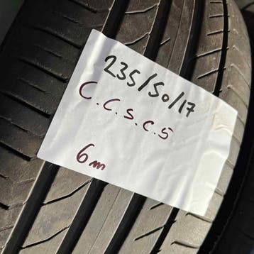 2 x Continental SportContact 5 235-50-17 Zomerbanden 6mm, Gebruikt, 17 inch, Ophalen of Verzenden, 235 mm