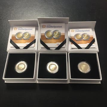 Nederland. 2 Euro 2013 Dubbelportret (3 stuks) Proof