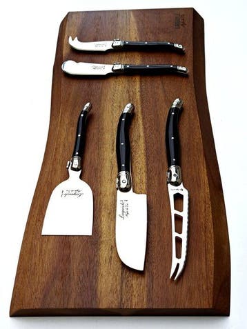 Laguiole - 5x Cheese knives - Wood Serving Board - Acacia