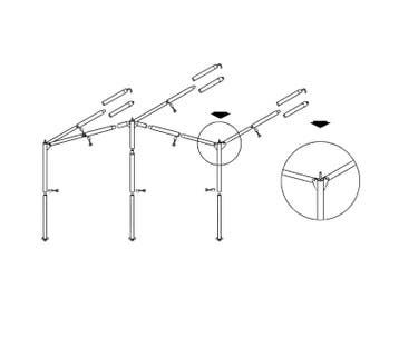 Campking Ameland Staal Luifelframe 25/22 mm, Caravans en Kamperen, Kampeeraccessoires, Nieuw