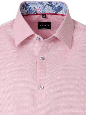 Venti Heren Overhemd Kent Boord Motief Modern Fit, Kleding | Heren, Verzenden, Nieuw, Rood