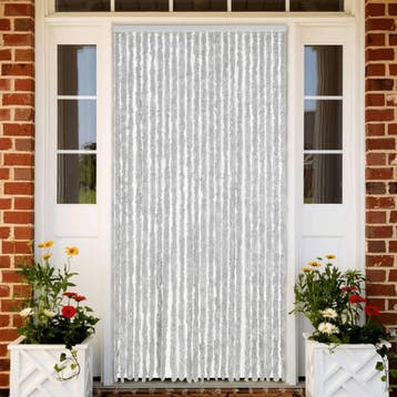 vidaXL Vliegengordijn 100x230 cm chenille grijs, Verzenden, Nieuw, Grijs