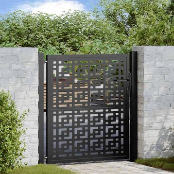 vidaXL Poort met kruisontwerp 100x100 cm staal zwart, Tuin en Terras, Tuinpoorten, Verzenden, Nieuw