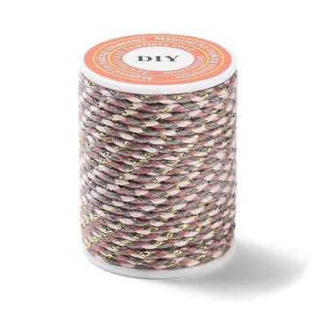 1 rol Metallic gevlochten koord – katoen/polyester mix –, Ophalen of Verzenden, Nieuw, Kraal