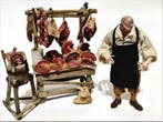 Napolitaanse kerststal - Slager (3) - Hout, Textiel