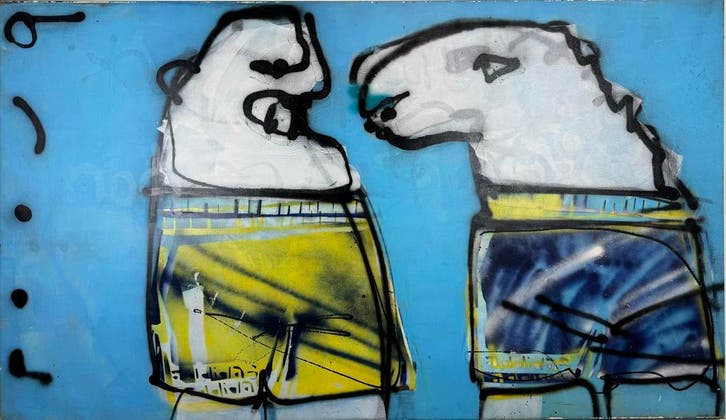 Herman Brood | Origineel Schilderij: De Spaanse Opening, Antiek en Kunst, Kunst | Schilderijen | Abstract, Ophalen of Verzenden