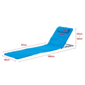 [en.casa] Strandmat Cellorigo met rugleuning set van 2 blauw, Verzenden, Nieuw