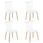 LIVSK Eetkamerstoelen Set van 4 - Robuust Beukenhout - Ergon, Verzenden, Nieuw