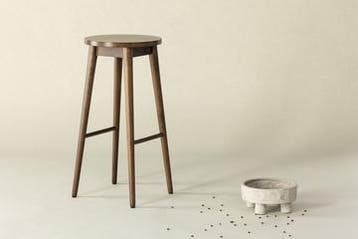 Barkruk - 75 cm - Roel - Mocca - Rubberhout - Jörn, Verzenden, Nieuw