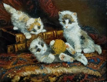 J,W van Trirum (1924-2011) - Spelende Kittens
