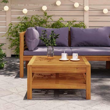 vidaXL Salontafel 65x65x35 cm massief acaciahout, Verzenden, Nieuw, Hardhout