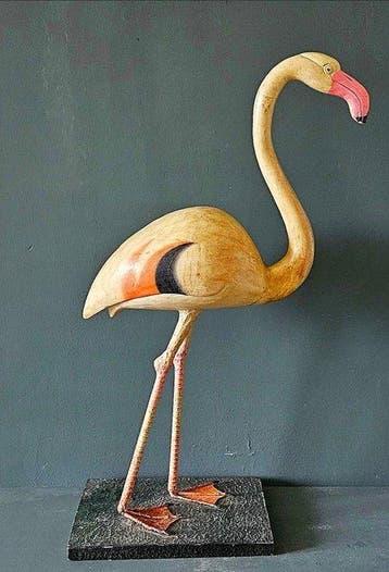 Beeldje - Elegante Vintage Sculptuur van een Flamingo –, Nieuw