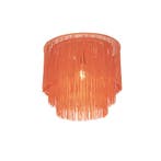 Oosterse plafondlamp goud roze kap met franjes - Franxa, Verzenden, Nieuw, Oosters