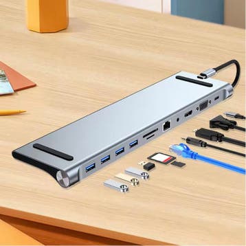 11-in-1 USB-C Dock 4K HDMI VGA Ethernet PD 100W, Verzenden, Nieuw