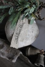Shabby linnen kerstlint Frohe weihnachten 100 cm, Ophalen of Verzenden, Nieuw