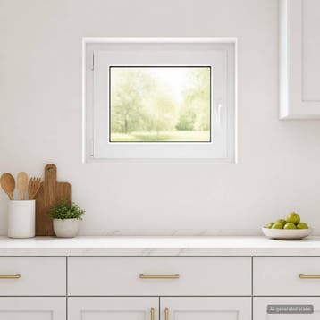 vidaXL Kleur binnenkant kelderraam Wit RISOR 70 x 60 cm, Doe-het-zelf en Verbouw, Verzenden, Nieuw