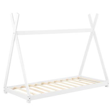 Kinderbed Onejda Tipi grenen met bedbodem 90x200 cm wit, Verzenden, Nieuw