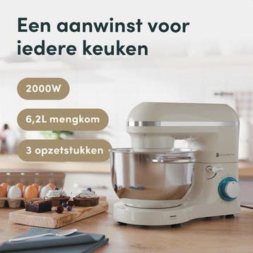 2dekans | KitchenBrothers Keukenmachine & Mixer – 6,2L, Ophalen of Verzenden, Zo goed als nieuw