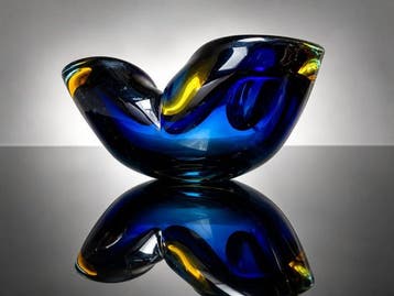 Asbak - Muranoglas - Vintage Murano glas asbak, Antiek en Kunst