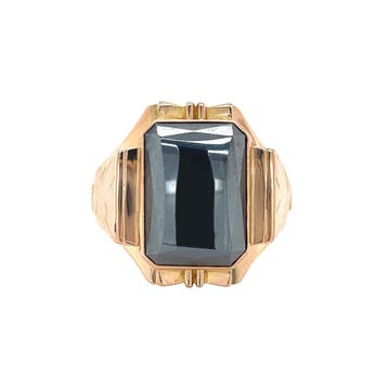 Gouden vintage ring met hematiet 18 krt, Ophalen of Verzenden, Nieuw