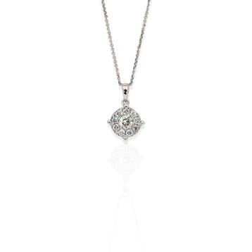 Zonder minimumprijs - Ketting met hanger - 18 karaat Witgoud
