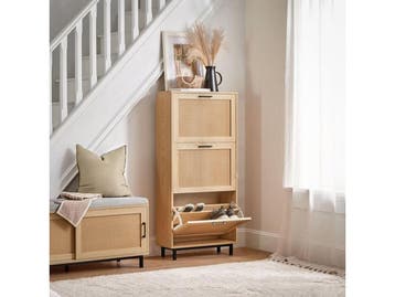 SoBuy FSR155-N - Opbergbank - Houtlook 3 Kleppen Faux, Verzenden, Nieuw