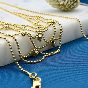Gouden collier met bolletjesschakel; 14 karaat; 40 cm, Ophalen of Verzenden, Gebruikt, Goud, Goud
