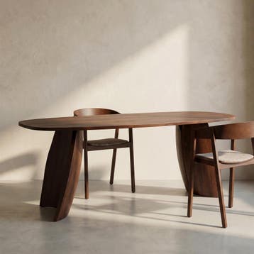 *WOONWINKEL* Walnoot Eettafel Met Houten Poot 230 Cm, Huis en Inrichting, Verzenden, Nieuw